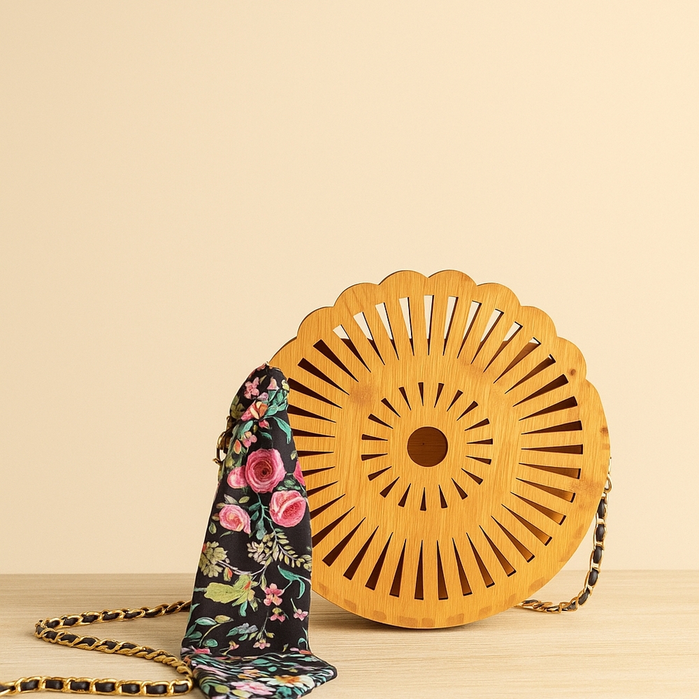 Floral Black and Tan Women's Bag
